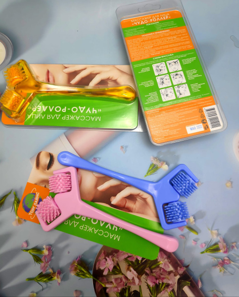 Массажер роликовый для подтяжки лица Чудо роллер New